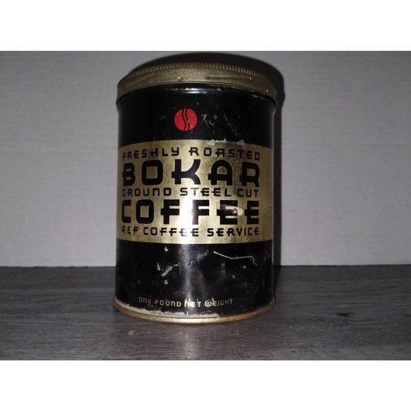 Vintage 1920`s Bokar Coffee Supreme 1 lb. Tin Can - Picture 2 of 7